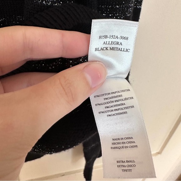 Rails Allegra Stripe Black Metallic Sweater XS - Picture 8 of 9